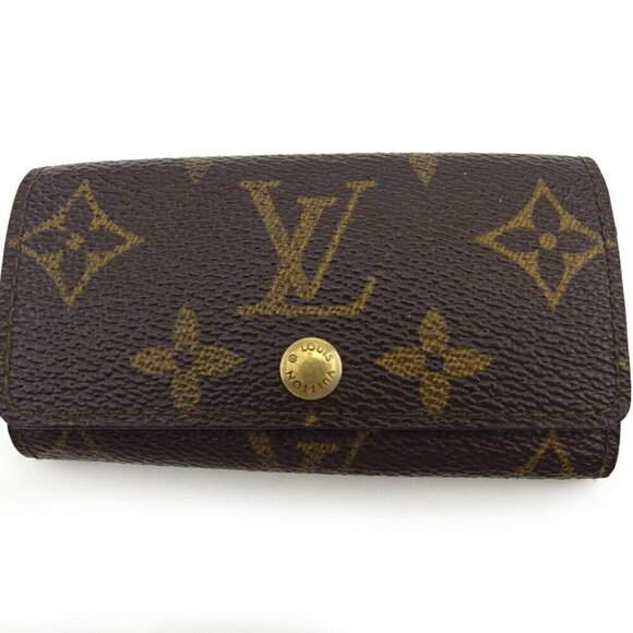 LOUIS VUITTON Key Case Monogram Beige Monogram Canvas Authentic USED - Picture 1 of 11